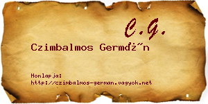Czimbalmos Germán névjegykártya